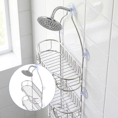 6 PCS Suction Cups for Shower Caddy with 3 Pieces Rubber Rings, Bathroom Shower Caddy Connectors Sucker, Easy to Attach, Heavy Strength Clear Replacement Showers Suction Cups for Bathroom Decor