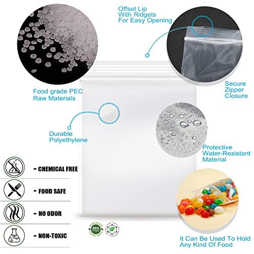 2''x 3'', (Pack of 200) Small Clear Poly Zipper Bags, Reclosable Zipper Lock Storage Plastic Bags for Jewelry, Beads, Screws & Small Items - size: 2" x 3"