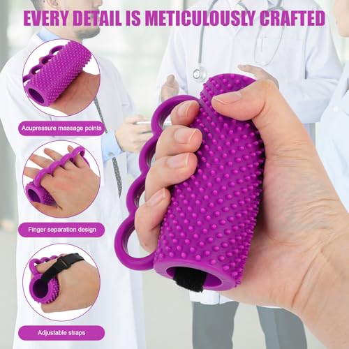 Hand Grip Strengthener, Finger Exerciser Squeeze Ball Weak Hand Strengthening Devices for Elderly Seniors Musicians Athletes Muscles Trainer Massage