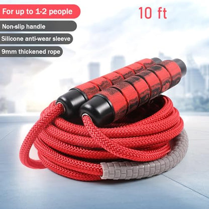 10 FT Long Jump Rope for Kids Adults,Double Dutch Jump Rope,Adjustable Skipping Ropes with High-strength Nylon Braided Rope Core,360°Rotation Not Entangled,Long Enough for 1-2 Jumpers.
