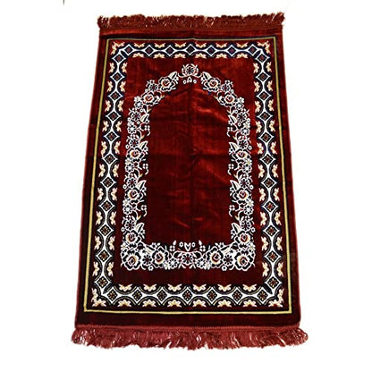 Prayer Rug Carpet Islamic Muslim Salah Meditation Mat Turkish Plush Portable