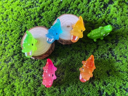 30PCS Mini Crocodile Decor for Dollhouse Resin Animal Tiny for Crafts Micro Miniature Crocodiles for Fairy Garden Dollhouse Micro Landscaping Decoration - style: Crocodile