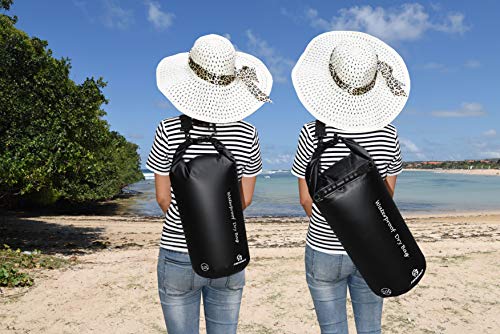Freegrace Waterproof Dry Bag Set of 3 - Submersible Dry Sack with Double Zip Lock Seals - Includes Waist Pouch & Phone Case - Perfect for Kayaking, Swimming, Boating & Rafting (Black, 10L) - color: Black, size: 10L, style: Without Window