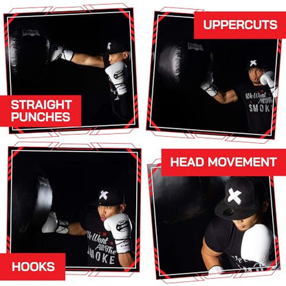 Wrecking Ball Heavy Punching Bag for Adults, Hook and Uppercut, Body Snatcher, Boxing, MMA, Muay Thai, 65 lbs, Classic - color: Red / Black, style: Filled