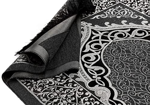 BAYKUL Muslim Prayer Rug, Islamic Turkish Prayer Rugs, Great Ramadan Gifts, Prayer Mat for Women and Men,Islam Carpet,Portable Muslims Mats,Praying Rugs Islam with Beads-Gift Prayer Beads 99 (Grey) - color: Grey