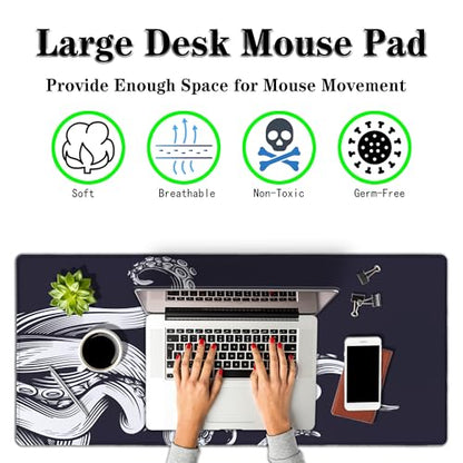 Game Mat Black Gaming Mouse Pad Extra Large Mouse Pads Computer Desk Accessories for Men Computer Mats Mousepad XXL Non-Slip Rubber Base 35.4 X 15.7 for Game Office, Octopus - color: Octopus