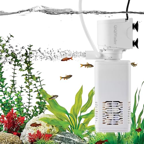 Internal Aquarium Filter, fish tank filters, small fish tank filter | 6W, 130 GPH. For 10–40 gal aquariums. Filtration, aeration & water circulation with adjustable bubble size. - size: 6W