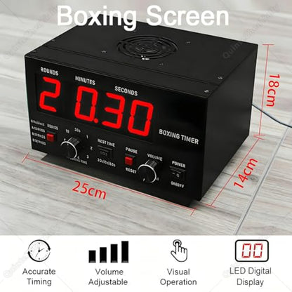 Gym Interval Workout Timer,Professional Interval Boxing Timer,with Led Display,30s-10min Training & 0/30/60s Rest Time,for Gym,MMA,Boxing,Martial Arts Workouts Blue - color: Blue