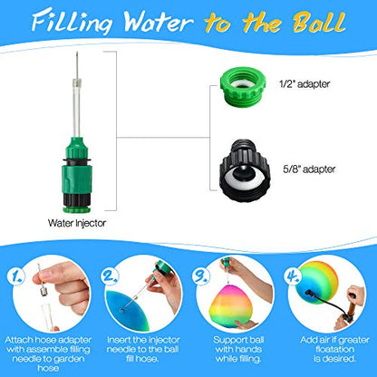 Hiboom 9 Inch Swimming Pool Diving Balls Underwater, Pools Toys Ball with Water Filling Adapter for Underwater Passing, Dribbling, Diving and Pool Games for Teens, Adults(Rainbow Style) - style: Rainbow Style