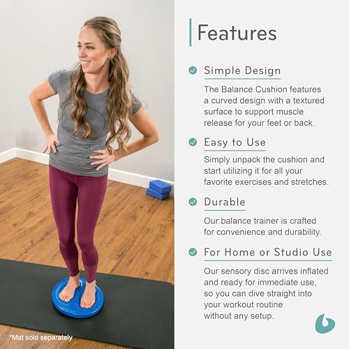 Balanced Body Balance Cushion, Pilates Stability Cushion, Inflatable Disc for Balance Exercises and Muscle Release, Exercise Equipment for Home Gym or Pilates Studio Use