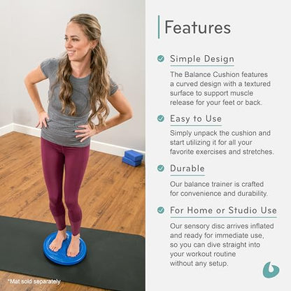 Balanced Body Balance Cushion, Pilates Stability Cushion, Inflatable Disc for Balance Exercises and Muscle Release, Exercise Equipment for Home Gym or Pilates Studio Use
