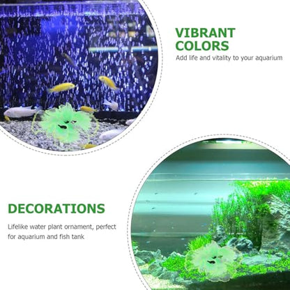 GANAZONO Artificial Aquatic Plant Aquarium Decor Green Silicone Mini Aquatic Plant Fish Tank Ornament for Freshwater Landscaping for Home Aquarium Decoration
