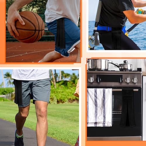 Buryeah 12 Pcs Football Field Towel Closed Loop Accessories Cotton Sports Sweat Towel with Hook and Loop Fastener for Football, Golf, Gym - color: Black