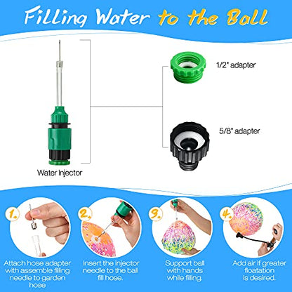 Hiboom 9 Inch Swimming Pool Diving Balls Underwater, Pools Toys Ball with Water Filling Adapter for Underwater Passing, Dribbling, Diving and Pool Games for Teens, Adults(Water Color Style) - style: Water Color Style