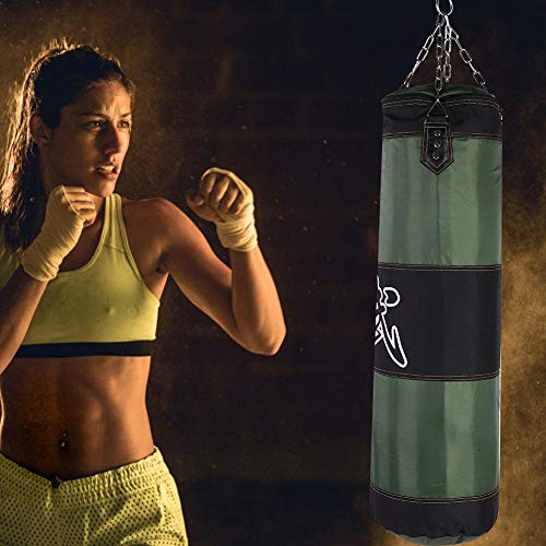 Unfilled Punching Bag, Boxing Set with Ceiling Hook Steel Chain Hand Wraps for Home Gym Muay Thai, MMA, Taekwondo Martial Arts Training