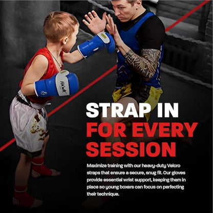 Kids Boxing Gloves for Kids Children Youth Punching Bag Kickboxing Muay Thai Mitts MMA Training Sparring Gloves - color: Blue, size: 4 oz