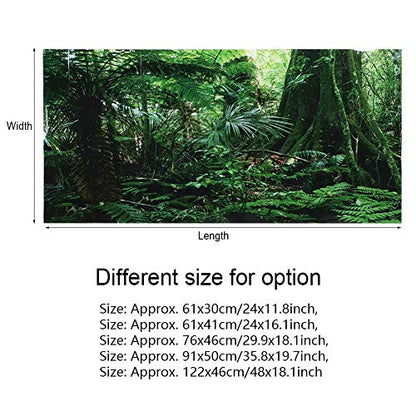 PVC Reptile Box Rainforest Background Poster Fish Tank Wall Picture Painting Decoration Self Adhesive Sticker HD Image Non Easy to Apply for Aquarium or Reptile (61 * 41cm) - size: 61*41cm
