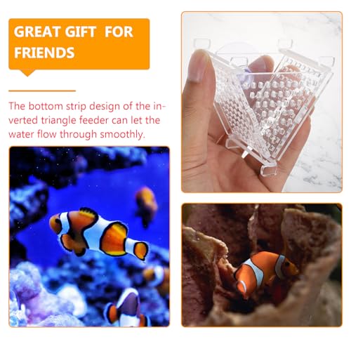 Homoyoyo 2pcs Acrylic Fish Tank Feeding Cups with Suction Cups and Hooks, Portable Aquarium Worm Feeders for Chilled Bloodworms and Live Bait, Fish Food Holders for Aquarium Accessories