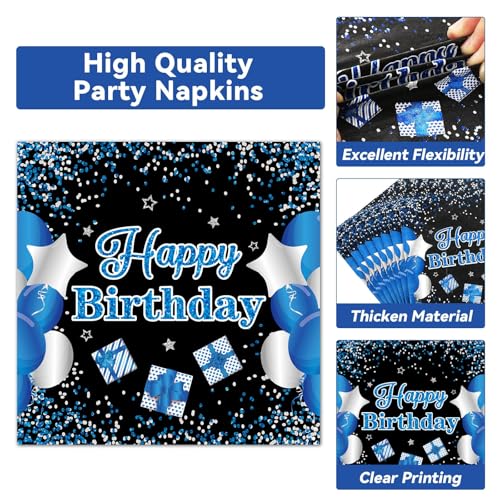 Qyeahkj 100 Pcs 10th Birthday Decorations for Boys Official Teen 10th Supplies Plate Napkin Forks Set Disposable Blue 10th Birthday Tableware Paper Plates Dinnerware for Kids Teenager Favors Serve 25 - style: 10th Birthday