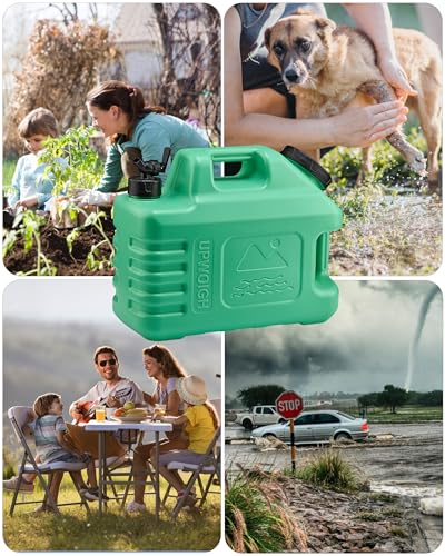 UPWOIGH 3.5 Gallon Camping Water Jug with Spigot, Mint Green, 1 Pack | BPA-Free HDPE, Dual Cap Openings, Built-In Handles, Leak-Resistant Design, Portable Storage for Travel and Emergencies - color: Mint Green
