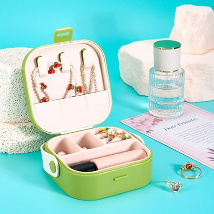 Silicone Jewelry Boxes Present Box,PU Leather Travel Jewelry Case,Mini Jewelry Box Travel Jewelry Box Jewelry Gift Boxes Necklaces Earrings Bracelets Boxes for Women,Green Yellow - color: Green Yellow