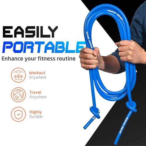 Resistance Bands - 16 Feet Long - 88 lbs Resistance - Strength Training Bands - Elastic Workout Bands - Wrestling Resistance Bands - Fitness & Home Workout Equipment - Resistance Training - color: Blue