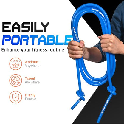 Resistance Bands - 16 Feet Long - 88 lbs Resistance - Strength Training Bands - Elastic Workout Bands - Wrestling Resistance Bands - Fitness & Home Workout Equipment - Resistance Training - color: Blue