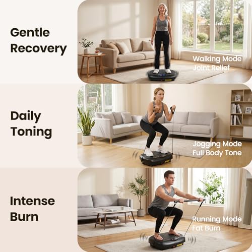 Natini Vibration Plate Exercise Machine - Power Vibrating Plate for Lymphatic Drainage,Whole Body Workout Machine for Women Weight Loss Home Fitness, - style: Red