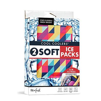 Fit & Fresh Cool Coolers 2 Pack Soft Ice for Lunch Bags, Flexible Stretch Nylon, Durable, Reusable Lunch Box Ice Packs, Soft Ice, Reusable Freezer Packs, Lunch Ice, Easy to Clean, Prism & Cobalt - color: Prism & Cobalt (2 Pack), size: Standard
