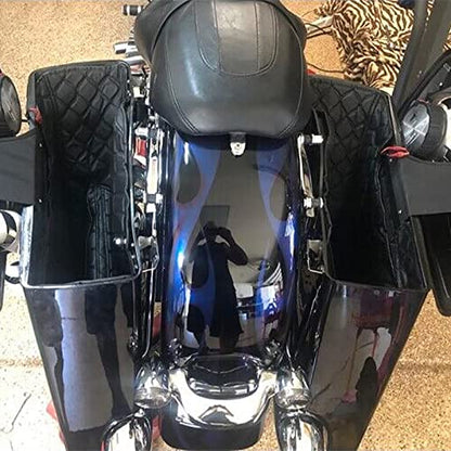 4'' Stretched Saddlebag Liners Inserts White Thread Compatible with Harley Touring 2014-2023 1 Pair