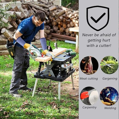 REDANHA Arm Protection Sleeves Level 5 Protection Cut Burn Resistant Sleeve Anti Abrasion Forearm Cover Protector - color: Blue