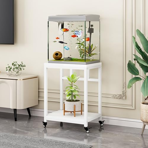 Heavy Duty Aquarium Stand & Storage Shelf for Fish Tanks, Multi-Purpose Reptile & Turtle Terrarium Table, Durable Rack for Breeders & Flower Display, Sturdy Support - color: White, size: 70*40*75cm