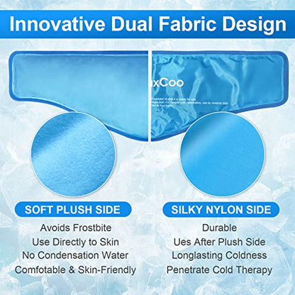 RelaxCoo Neck Ice Pack Wrap, Reusable Gel Ice Pack for Neck Shoulders, Cold Compress Therapy for Pain Relief, Injuries, Swelling, Bruises, Sprains, Inflammation and Cervical Surgery Recovery - style: Blue-1 Pack