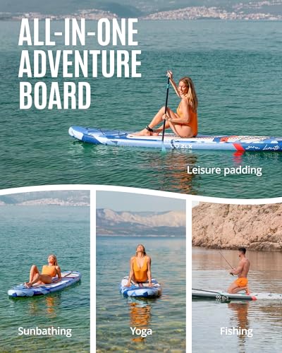 ZLX 11'6"x35" Ultra Wide Inflatable Stand Up Paddle Board | Stable Non-Slip Deck Pad, Unique Fin System, Premium SUP Accessories & Backpack - Upgraded Pump for Adults, All Skill Levels - color: Red