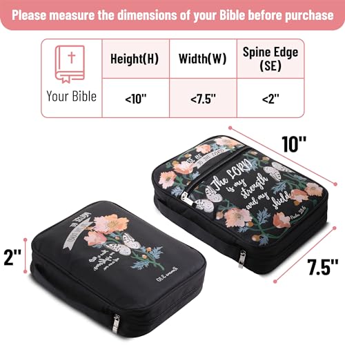 Mr. Pen- Bible Cover Case | Carrying Book Case with Durable Handle and Zippered Pocket, Bible Protective Church Bag for Men & Women, Christian Gifts - color: Black