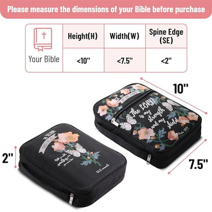 Mr. Pen- Bible Cover Case | Carrying Book Case with Durable Handle and Zippered Pocket, Bible Protective Church Bag for Men & Women, Christian Gifts - color: Black