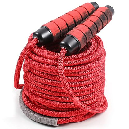 30 FT Long Jump Rope for Kids Adults,Double Dutch Jump Rope,Adjustable Skipping Ropes with High-strength Nylon Braided Rope Core,360°Rotation Not Entangled,Long Enough for 6-10 Jumpers.
