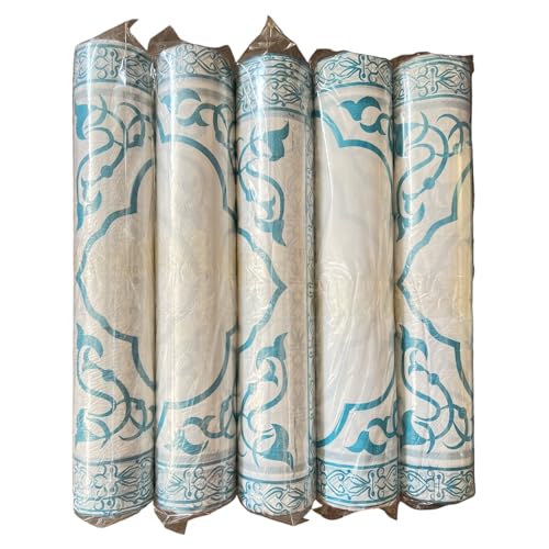 Decoret Practical Prayer Rug for Muslims,Islamic Disposable Portable Prayer Rug/Mat, Mosque,Hotel,Restaurant,Cafe,Comfortable Use for Guests,Waterproof -19 * 43 İnc 100pcs(5 Rolls) (Blue) - color: Blue