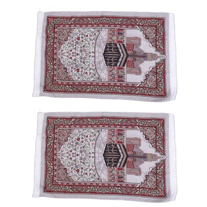 Rengue Soft Velvety Touch Prayer Rug Islamic Prayer Mat Portable Foldable with Elegant Tassels for Men Women Ramadan Eid Gift