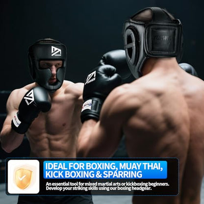 𝗣𝗥𝗘𝗠𝗜𝗨𝗠 Youth Kids Boxing Headgear, MMA Training Sparring Safety Head Guard, Boxing Head Gear Helmet for Training Kickboxing Sparring Karate Taekwondo Muay Thai - size: Medium