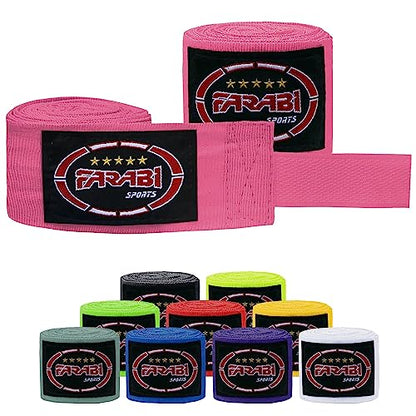 FARABI Kids Boxing Hand Wraps 100 Inches Long Junior Hand Wraps Boxing Hand Wraps Muay Thai Hand Wraps MMA Boxing Hand Wraps Men Boxing Hand Wraps Kids Boxing Hand Wraps Inner Gloves - color: Pink