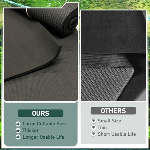 48x24 Inch Aquarium Leveling Mat - Neoprene Non-Slip Shockproof Fish Tank Pad, 0.2" Thick Waterproof Tank Base Cushion for Uneven Surfaces, Cut-to-Size Floor & Desktop Protector - size: 48x24 Inch, style: No Glue