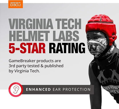 GameBreaker PRO Soft Headgear, D3O Protection for Football, Rugby, MMA, Lacrosse, Black, Medium, 7v7, Flag Football, Water Polo, Surfing - Adult and Youth - color: Purple, size: Large