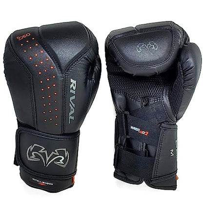 RIVAL Boxing RB10 Intelli-Shock Bag Gloves, Hook and Loop Closure - Ergonomic Fit, 1.25” of Closed Cell Foam for Intense Bag Use - color: Black, size: Small