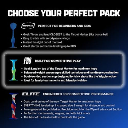 Popdarts USA Themed PRO Pack Game Set (Red White Blue Wigglenobber Target Marker) - Indoor, Outdoor Suction Cup Throwing Game - Competition with a POP
