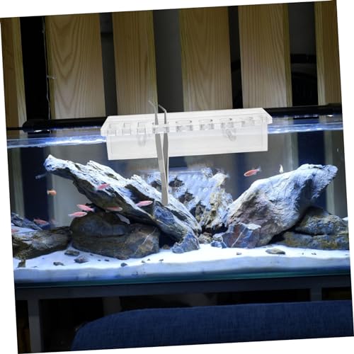 Aquarium Tool Holder -Mounted Organizer for Fish Tank Cleaning Accessories Storage for Scissors Tweezers and Tongs Design