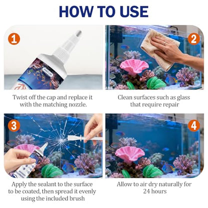 120ml Aquarium Safe Silicone Sealant, Clear for Fish Tank Repairs | Clear flexible silicone seals aquarium cracks and leaks above or below water with strong adhesion and waterproof protection. - size: 120ml