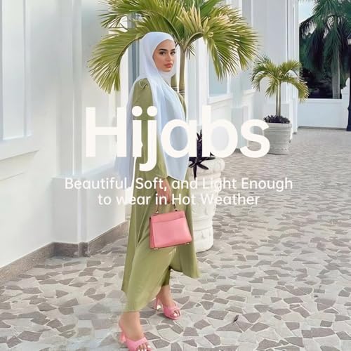 Harewom Chiffon Hijab for Women Sheer Shawl and Wraps for Wedding Bridal Scarves Summer Lightweight Sun-proof Scarf - color: White Chiffon Hijab Shawls Scarves