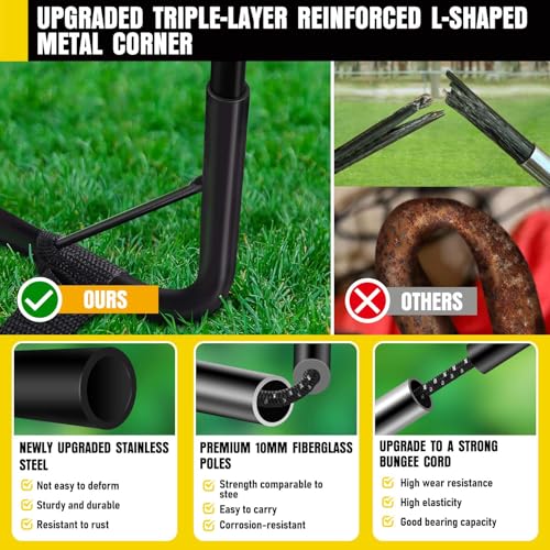MUROZA Agility Ladder & Soccer Goal Training Set, 20ft Speed Ladder with Cones, Hurdles, Jump Rope & Parachute, Plus 2 Pack Pop Up Kids Soccer Goals with Ball & Cones for Backyard Sports Practice