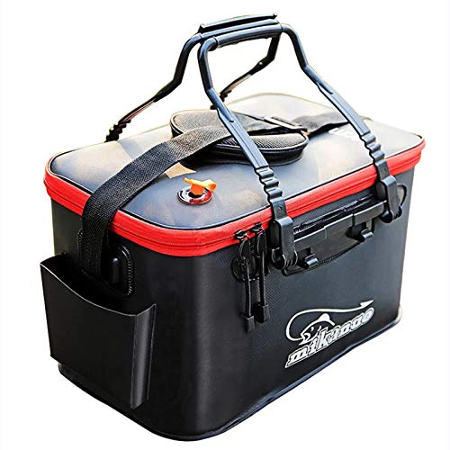 Multi-Functional EVA Foldable Fish Bag for Outdoor - Live Fish Lures and Protection Containers - 8GAL, 6GAL, 4.8GAL, 3GAL - color: 6gal/Black